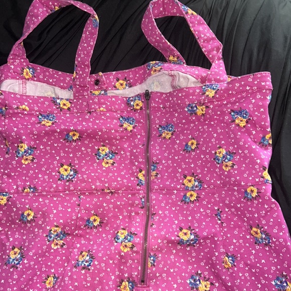 Pink patterned denim like dress. Size xxl - Picture 3 of 4